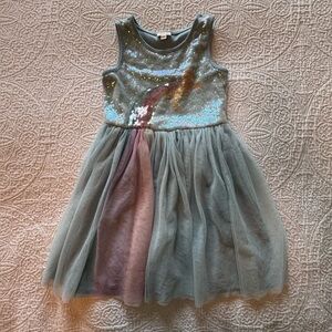 Zenzi Girls Unicorn Rainbow Sleeveless Dress Sequins